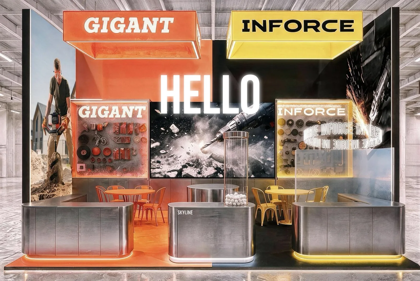 3D render of the joint GIGANT and INFORCE stand